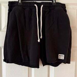Hollister Black Casual Shorts with White Drawstring